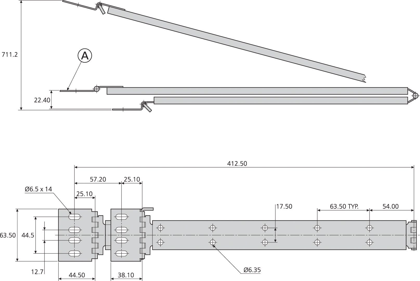 Accuride DZCC11-AD Kabelträger, Kabelführungsbreiten 72mm - CC5-TZ