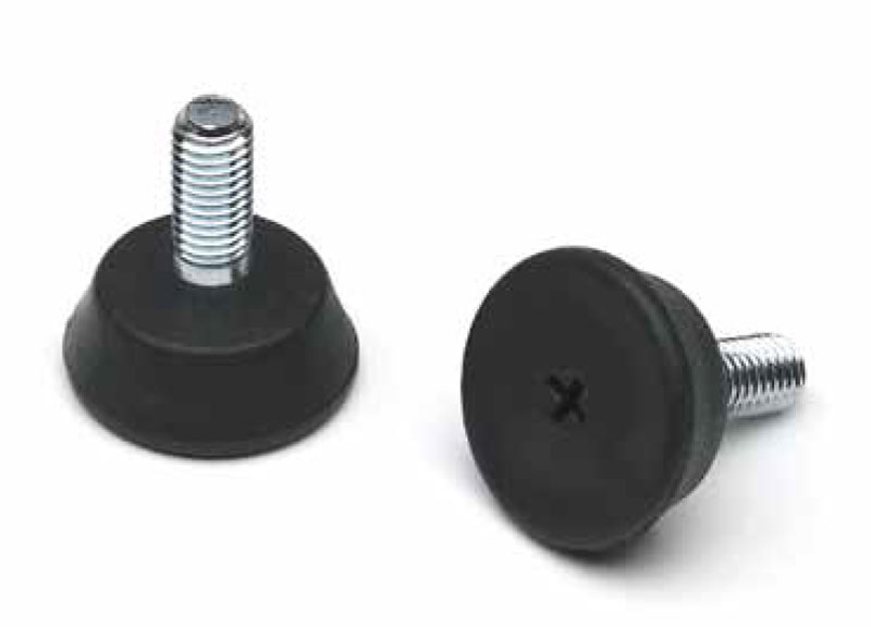 Leschhorn P202 Stellfüße  D 48; H 15,5; Gewinde d1 M12; Kunststoff PA, schwarz, - Boteco P202 Stellfuesse