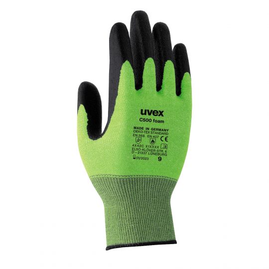 Uvex 6049407 uvex C500 foam Schnittschutzhandschuh, lime, anthrazit, Größe 7, 1VPE= 1 Paar - uvex C500 foam Schnittschutzhandschuh - Abbildung