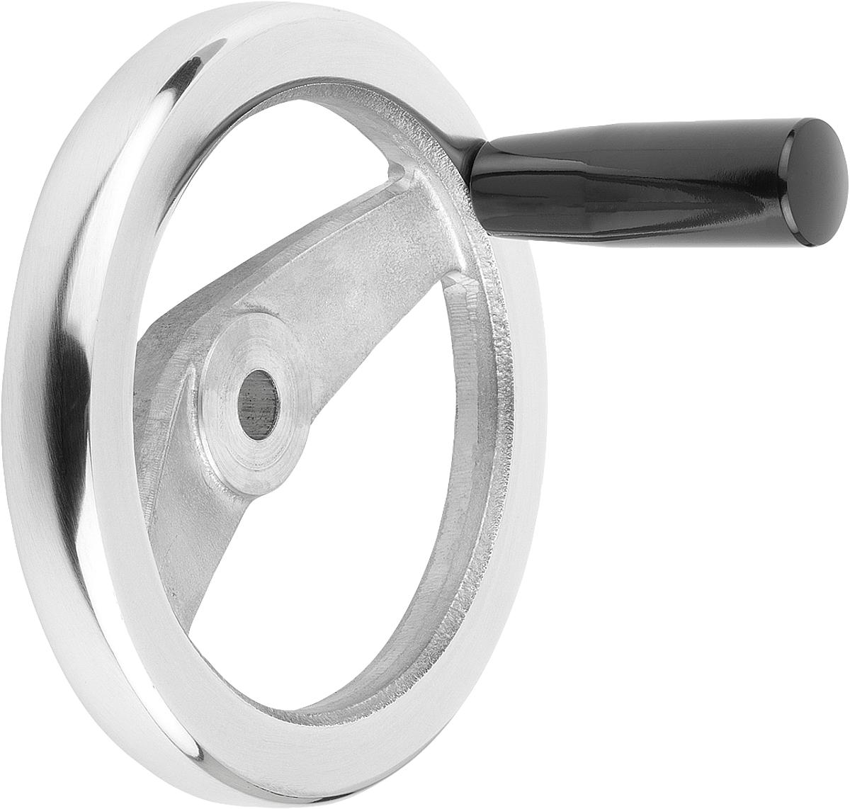 Norelem 06277-2080X10 2 SPEICHENHANDRAD ALU, FESTST.GR.O.NUT, D1=80, D2=10 - 06277-2080X10 2 SPEICHENHANDRAD ALU - GRIFF FESTSTEHEND - OHNE NUT - D1 80 - D2 10