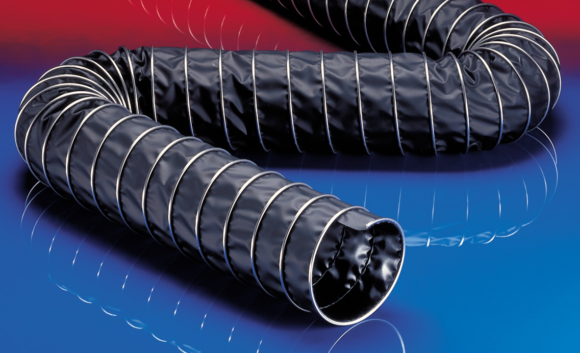 Norres 459-0040-0000-6 Elektrisch leitfähiger Klemmprofilschlauch, (bis +210°C), Innen-Ø 40 mm, Aussen-Ø 52 mm, Biegeradius 22 mm - Norres 459 - CP VITON 459 EC