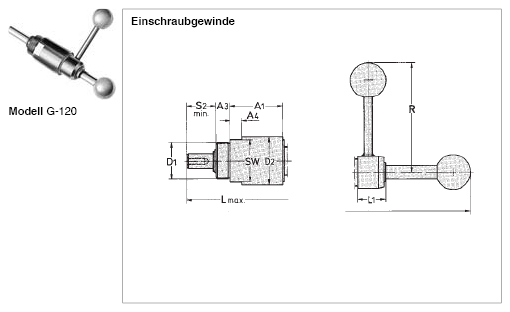 DESTACO G-082-40 Schubstangenspanner RAKO Haltekraft 1500N, Innengewinde M5, Mit Schubstange (Anstellub S= 40mm) - G Schubstangenspanner RAKO