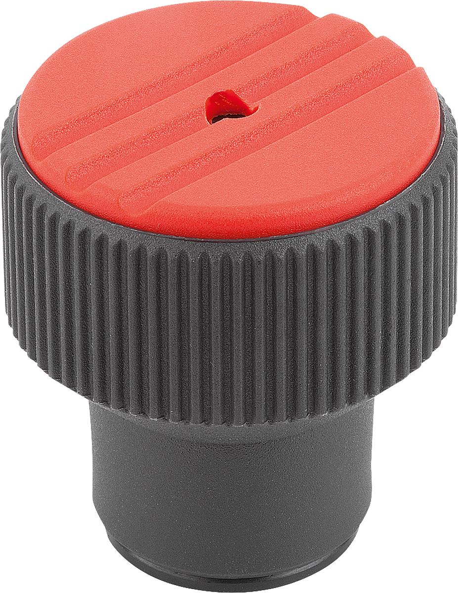 Kipp K0277.3066 DREHMOMENT RÄNDELKNOPF GR.3  M6, DECKEL VERKEHRSROT - K0277-3066 DREHMOMENT RAENDELKNOPF GR 3 M6 - DECKEL VERKEHRSROT