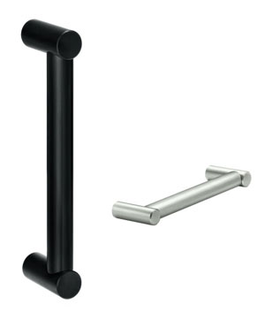 Leschhorn VG-06.200.S14   massive Standard Griffe Rohr Ø 21 mm Griffe A 200, schwarz eloxiert - Griff aus Einzelelementen, komplett montiert - Leschhorn VG-06 massive Standard Griffserien