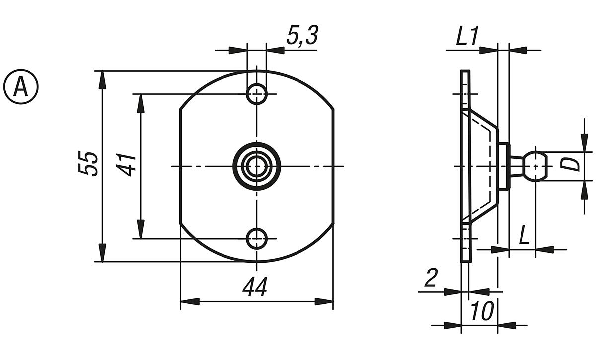 Norelem 27659-01355 RUNDBESCHLÄGE FORM A D=13 - NLM 27659-A Rundbeschlaege Form A - Massblatt