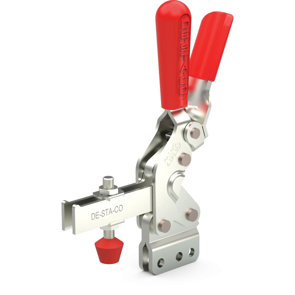 DESTACO 2007-UBR Vertikal-Kniehebelspanner Haltekraft 4500 N, Öffnungswinkel 80° - DESTACO-2007-UBR-Vertikal-Kniehebelspanner-U-Spannarm-Fuss-gerade-Toggle-Lock-Plus-Stahl
