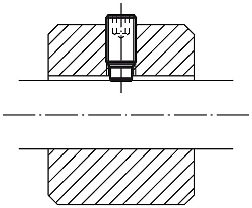 Kipp K0389.04X105 Druckschraube Güte 10.9 M4X10,5; MIT MESSINGBOLZEN - KIPP K0389 Druckschrauben