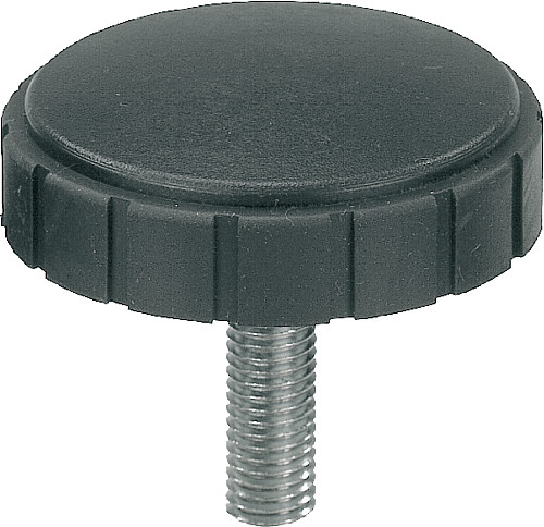 Kipp K0281.5706X15 ST DREHGRIFF, D2=57,4, M6X15 - KIPP K0281-AG Drehgriffe mit Aussengewinde