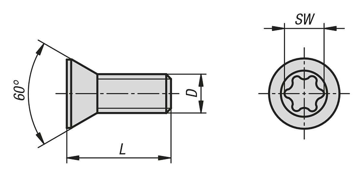 Norelem 21000-02055 BEFESTIGUNGSSCHRAUBE 1 SET=4 STK. FÜR SCHLITTEN 21000 020·1 - NLM 21000 Befestigungsschrauben  fuer Kreuztischmontage - Massblatt