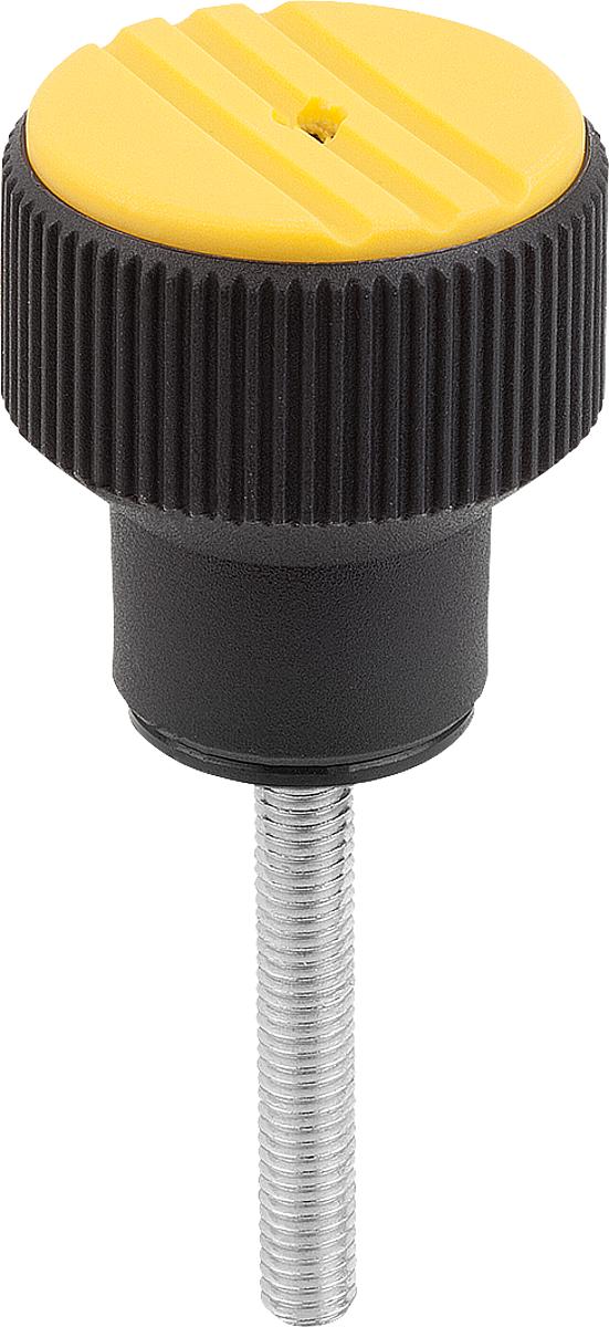 Kipp K0277.3067X40 DREHMOMENT RÄNDELKNOPF GR.3  M6X40, DECKEL RAPSGELB - K0277-3067X40 DREHMOMENT RAENDELKNOPF GR 3 M6X40 - DECKEL RAPSGELB