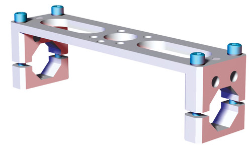 DESTACO BM1-45-DE Basisträger doppelt für 45 mm Profile ohne Lochbild der Roboterschnittstelle, Tragrohr G= 45 mm, Lastwert: 350 Nm, Material: Druckguss Aleminium - LR70000 Basistraeger fuer verschiedene Profilgroessen CPI-RMM-30B-40BC-08-90 B