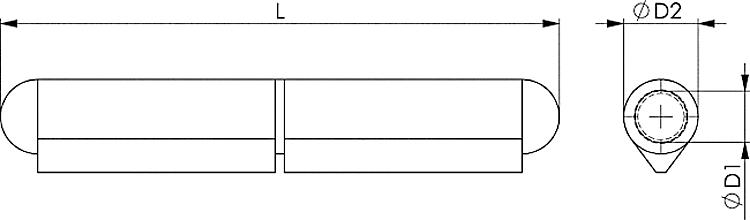 AMF 149BNI Bandrollen, ØD1: 11, ØD2: 16, L: 120 - LE 149BNI Bandrollen -Skizze