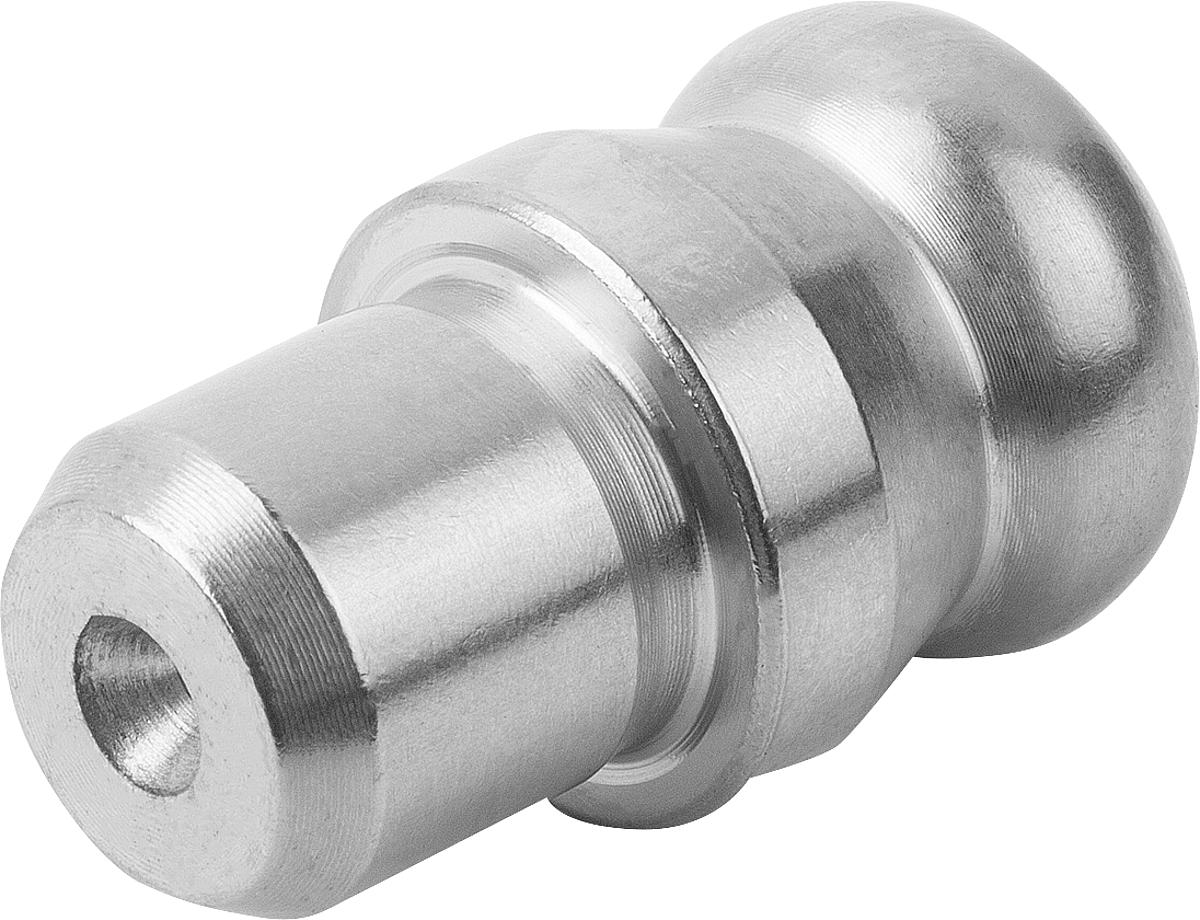 Kipp K0351.510 AUFNAHMEBOLZEN A=10 FORM B    EDELSTAHL, MIT KUGELANSATZ - K0351-510 AUFNAHMEBOLZEN A 10 FORM B EDELSTAHL - MIT KUGELANSATZ