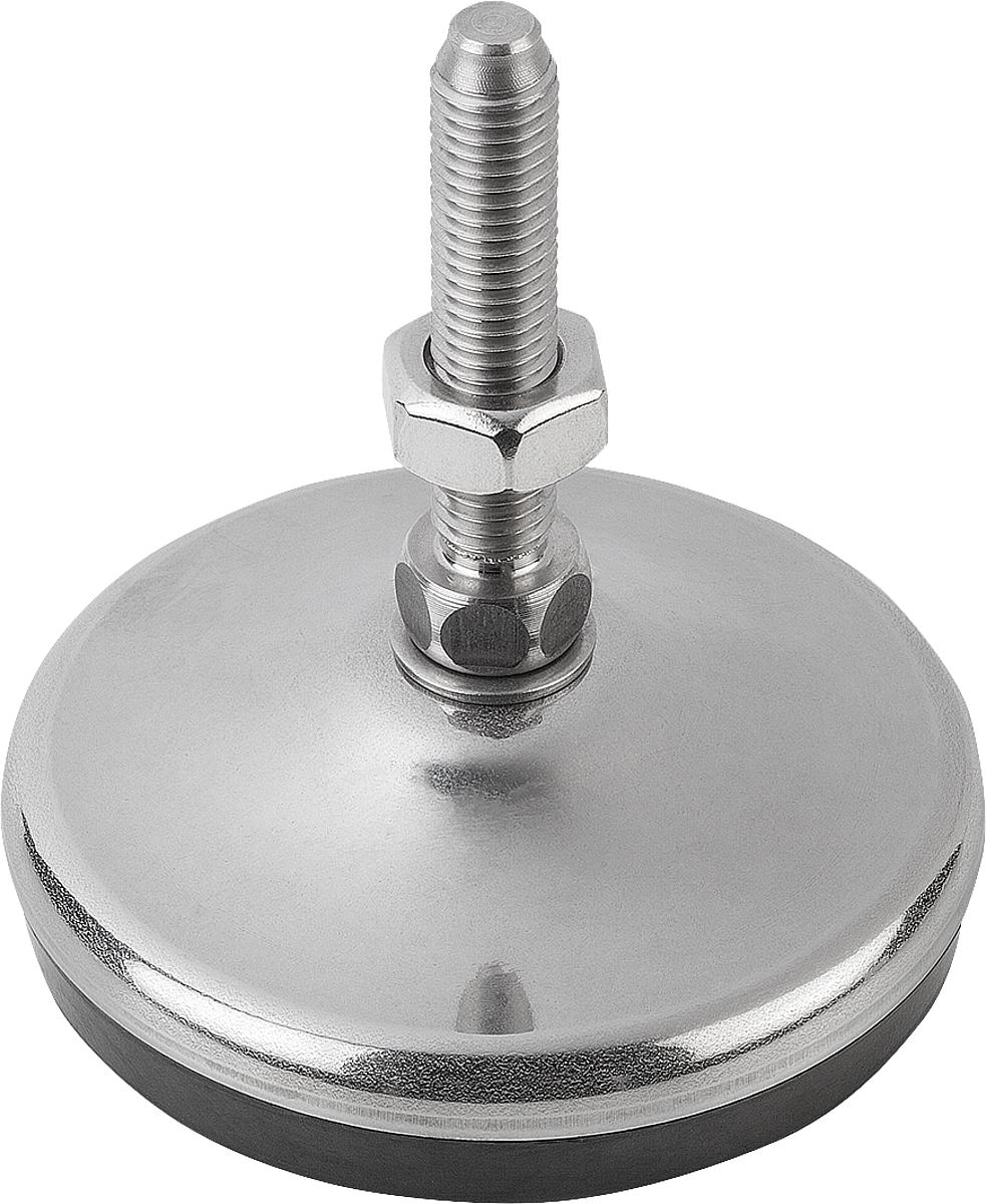 Kipp K0739.1212030X200 STELLFUß, FORM:A M30X200, D=120, EDELSTAHL, KOMP:GUMMI - K0739-1212030X200 STELLFUss - FORM A M30X200 - D 120 - EDELSTAHL - KOMP GUMMI