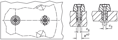 Halder 22630.0229 Aufnahmebolzen zylindrisch anschraubbar ähnlich DIN 6321 Ø 16 x 22, lang - Aufnahmebolzen Aufnahmebolzen - von oben anschraubbar - aehnlich DIN 6321