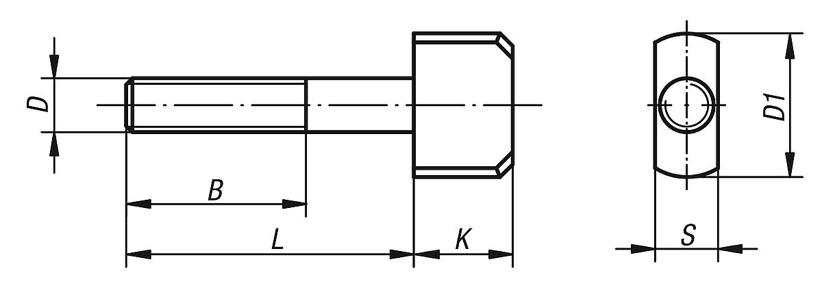 Norelem 07570-12 RIEGELSCHRAUBE  M12 - NLM 07570 Riegelschrauben - Massblatt