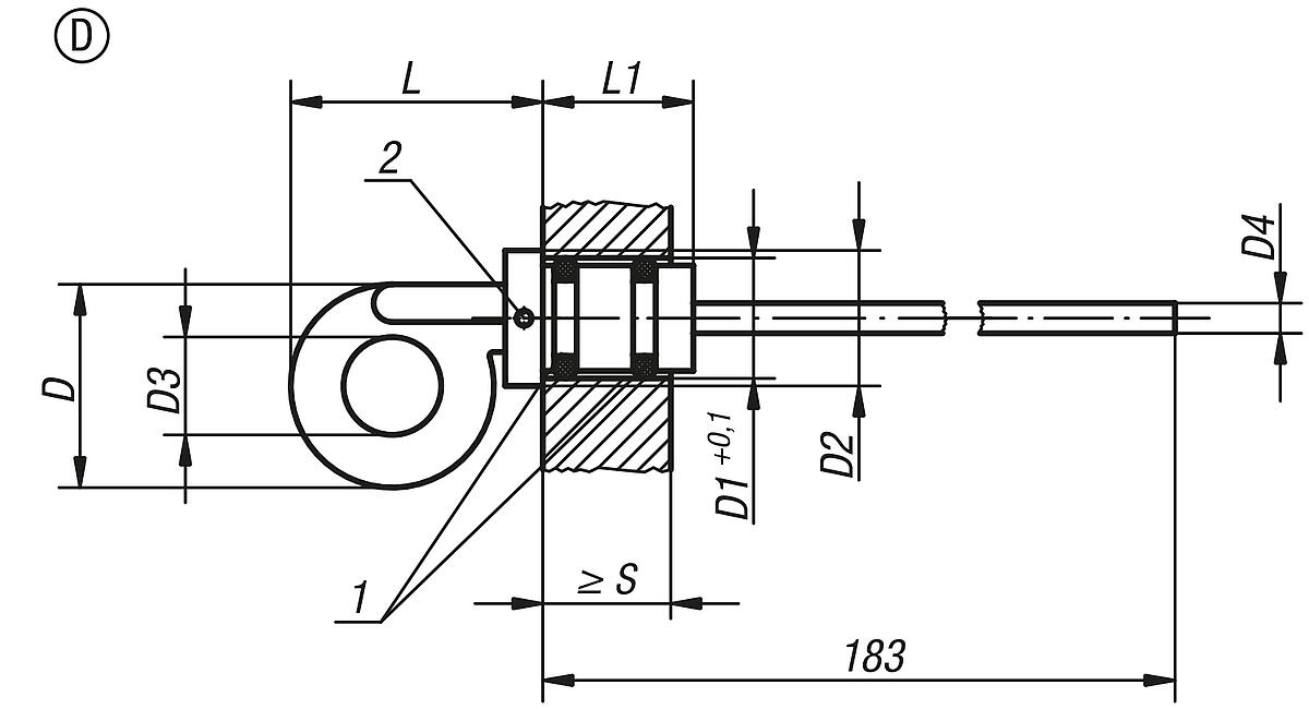 Kipp K0468.43318 ÖLMESSSTAB  FORM D, D=33  D1=18 - K0468-D OElmessstaebe Form D - Massblatt