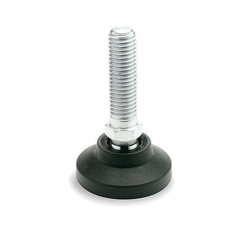 Ganter 343.4-25-M10-50-A Gelenkfüße, Fuß Kunststoff / Verstellspindel Stahl - GN 343-4 Gelenkfuesse - Fuss Kunststoff - Verstellspindel Stahl-Abbildung