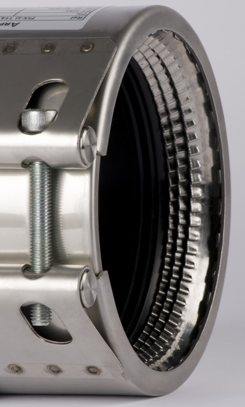 Leschhorn LSGRIP Rohrkupplung mit  zugfester Verbindung, DA 450; Bereich 457-460; PS 10; BL 146; - FIX U - Detail Rohrkupplung