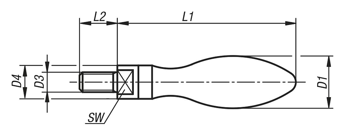 Norelem 06310-220 DREHB. BALLENGRIFF, STAHL, FORM E, D1=20 - NLM 06310-E Drehbare Ballengriffe aus Stahl aehnlich DIN 98 - Form E - Massblatt
