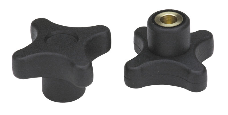 Leschhorn F187 Kreuzgriffe   D 32; d 15; Bohrung d1 06; Kunststoff PA, schwarz - Boteco F187 Kreuzgriffe