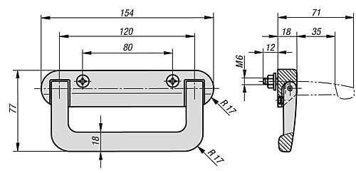 Kipp K0241.080181 KLAPPGRIFF, - KIPP K0241 Klappgriff