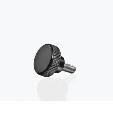 Leschhorn 05401.18M05X15 Rändelschrauben, Kunststoff, Duroplast, schwarz, mit verzinktem Stahlgewindestift, D 18; M5X15mm - LE 05401 Raendelschrauben - Kunststoff - Duroplast - Abbildung