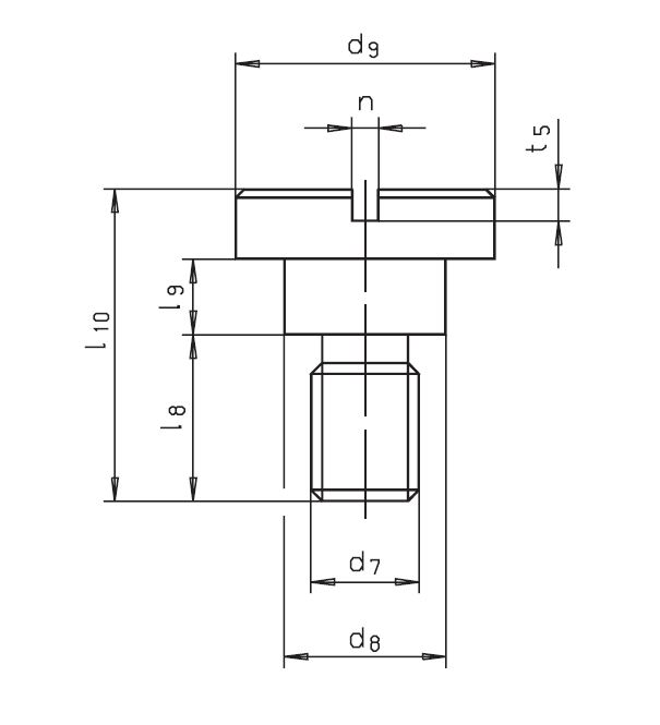 Leschhorn Flachkopfschrauben DIN 173, d7 M 8; l9 10,5, Stahl, Güte 10,9, blank - DIN 173 Teil 1 - Flachkopfschrauben