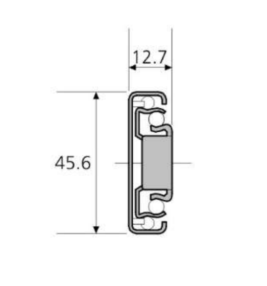 Accuride DS4501-0020 Edelstahl-Teleskopschienen "BEE SLIDE" 100% Vollauszug, 12,7x45,6 SL 200, TR 200, 45kg - Accuride DS4501 Edelstahl-Teleskopschienen - Vollauszug - 12 7x45 6 45kg - Profil