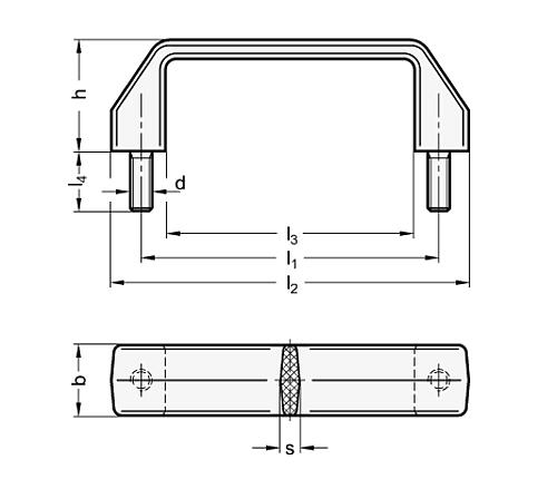 Ganter 528.4-PA-117-M6-OR Bügelgriffe, Kunststoff - GN 528-4 Buegelgriffe - Kunststoff-Abbildung