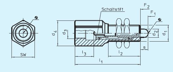 Halder 25010.0012 Abfrageelement mit Initiatoraufnahme M 12 x 1 - EH 25010 Abfrageelemente mit Initiatoraufnahme