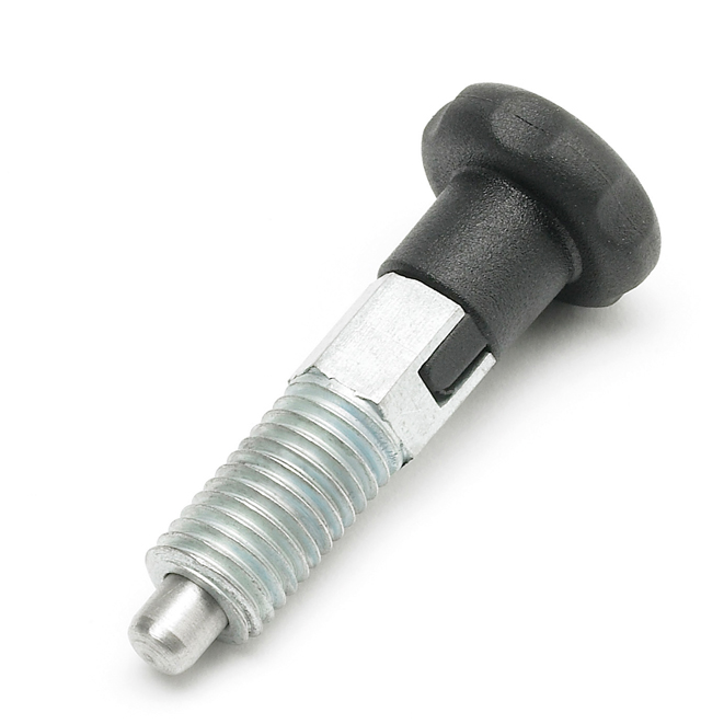 Leschhorn W793C Rastbolzen mit Rastsperre D 18; h 46; d2 M08; d1 5; Edelstahl - Boteco W793C Rastbolzen mit Rastsperre