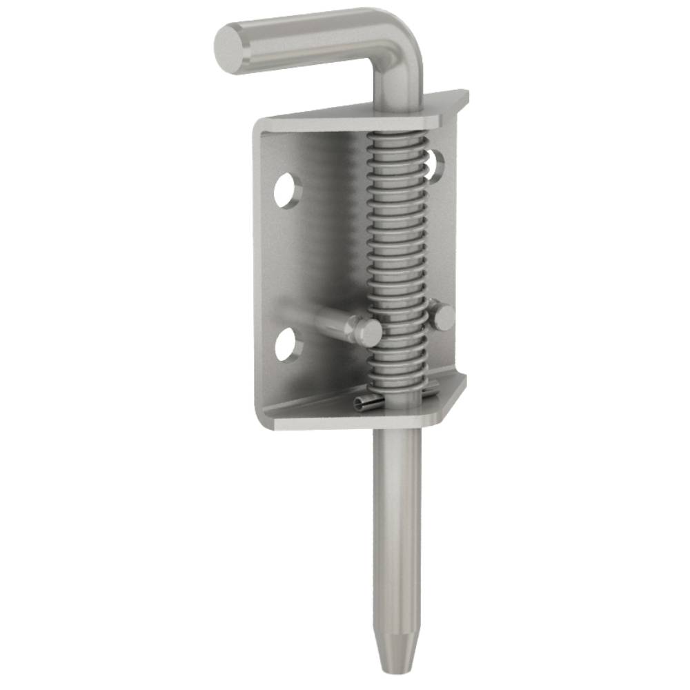 Leschhorn 16-1-9007 Riegel mit Arretierung und Rückstellfeder, Form B, A= 132; B= 50, Material: Stahl, verzinkt - LE 16-1-9000 Riegel mit Arretierung und Rueckstellfeder - Form B - Abbildung