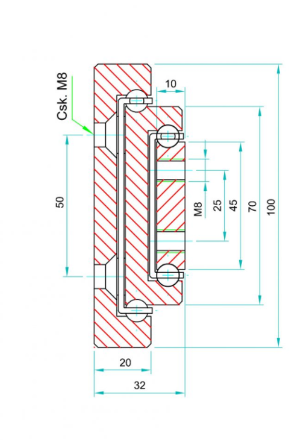 Leschhorn HP 10032-100-ST, C- Form Hochpräzise Schwerlast Teleskopschienen, Vollauszug, SL= 1000, Lastwert 800Kg, Profil 100x32, Gewinde= M8, Stahl C45E+C (1.1191) verzinkt - HP10032 Hochpraezise Teleskopschiene -TZ