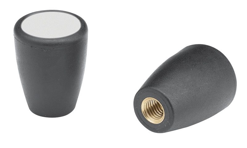 Leschhorn I123 Konusknöpfe  D 43; d 27; Gewinde d1 M10; Kunststoff PA, schwarz - Boteco I123 Konusknoepfe