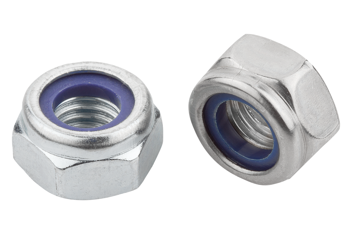 Norelem 07214-127 SECHSKANTMUTTER MIT KLEMMSTÜCK, NIEDRIGE FORM ÄHNLICH DIN985, M27, SW=41, EDELSTAHL A2 70 BLANK - NLM 07214 Sechskantmuttern mit Polyamid Klemmteil - niedrige Form DIN 985 erweitert