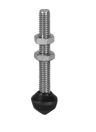 DESTACO 213208 Andruckspindel, Kegelform, Stahl verzinkt und passiviert, Zoll 1/4-20, L 57,2mm; L1 39,6mm - DESTACO 114-2-ZOLL Andruckspindel Kegel - Stahl verzinkt und passiviert - Inch - Abbildung