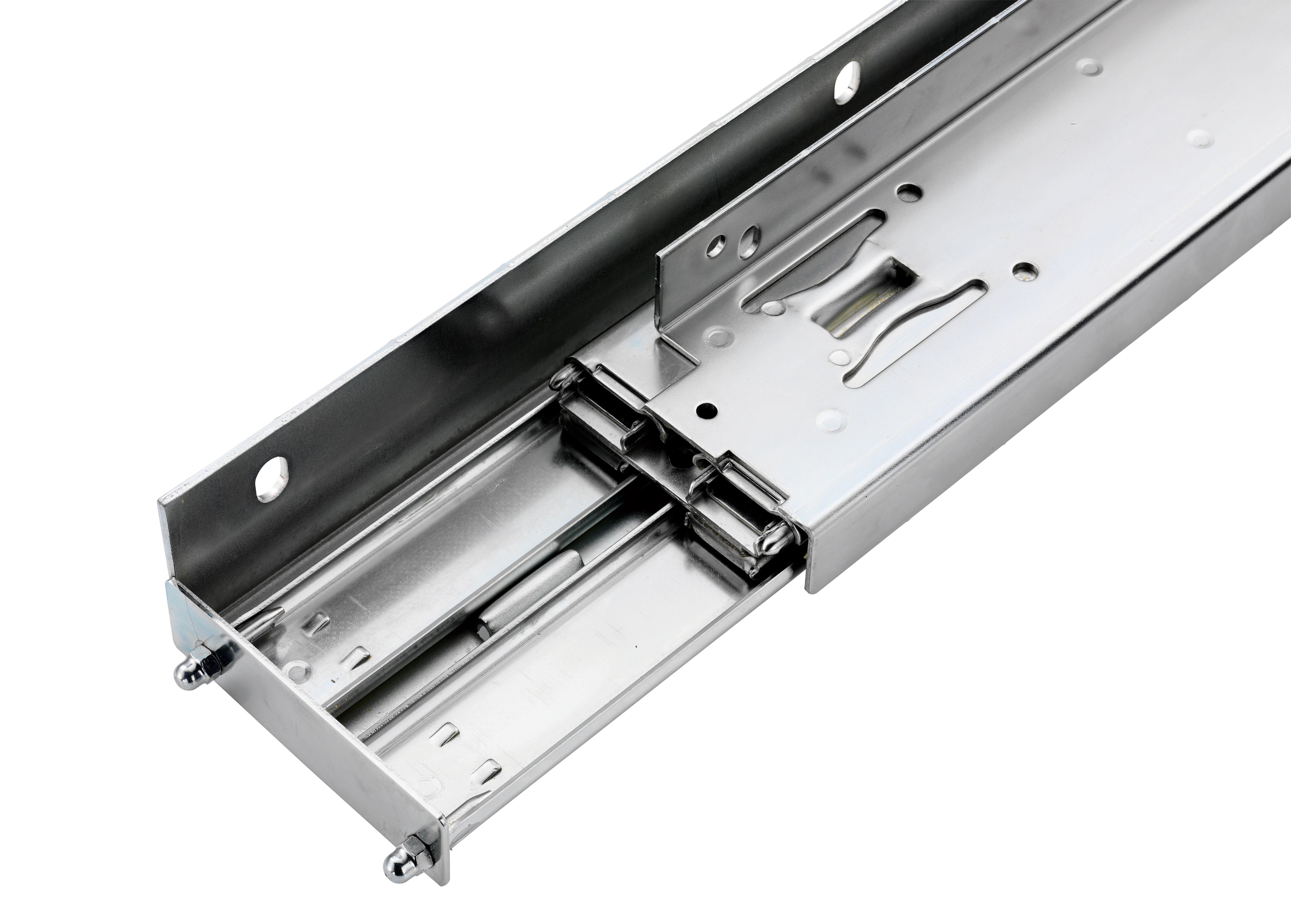 Accuride DZ0522-1162R Teleskopschienen 100% Überauszug, 26,5x95,5, SL 900, TR 924, 150kg, hell verzinkt - 0522 Accuride Teleskopschiene Stossdaempfungsbloecke