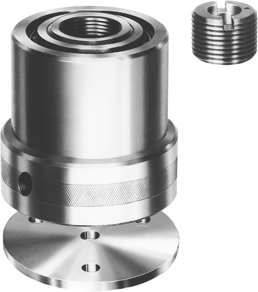 DESTACO 020-011-011DE Hohlkolbenzylinder, einfachwirkend (Rundversion) Bei Betriebsdruck 200 bar / Spannkraft 19,5kN, Anschluss SAE #2, Hub max. 10mm - DESTACO 020 Serie Hohlkolbenzylinder, einfachwirkend,  Betriebsdruck 200 bar-Abbildung