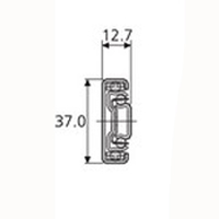 Accuride DZ3732-0040 Teleskopschienen 100% Vollauszug, 12,7x37, SL 400,TR 406, 40kg, hell verzinkt - 3732 Accuride Teleskopschiene Profil