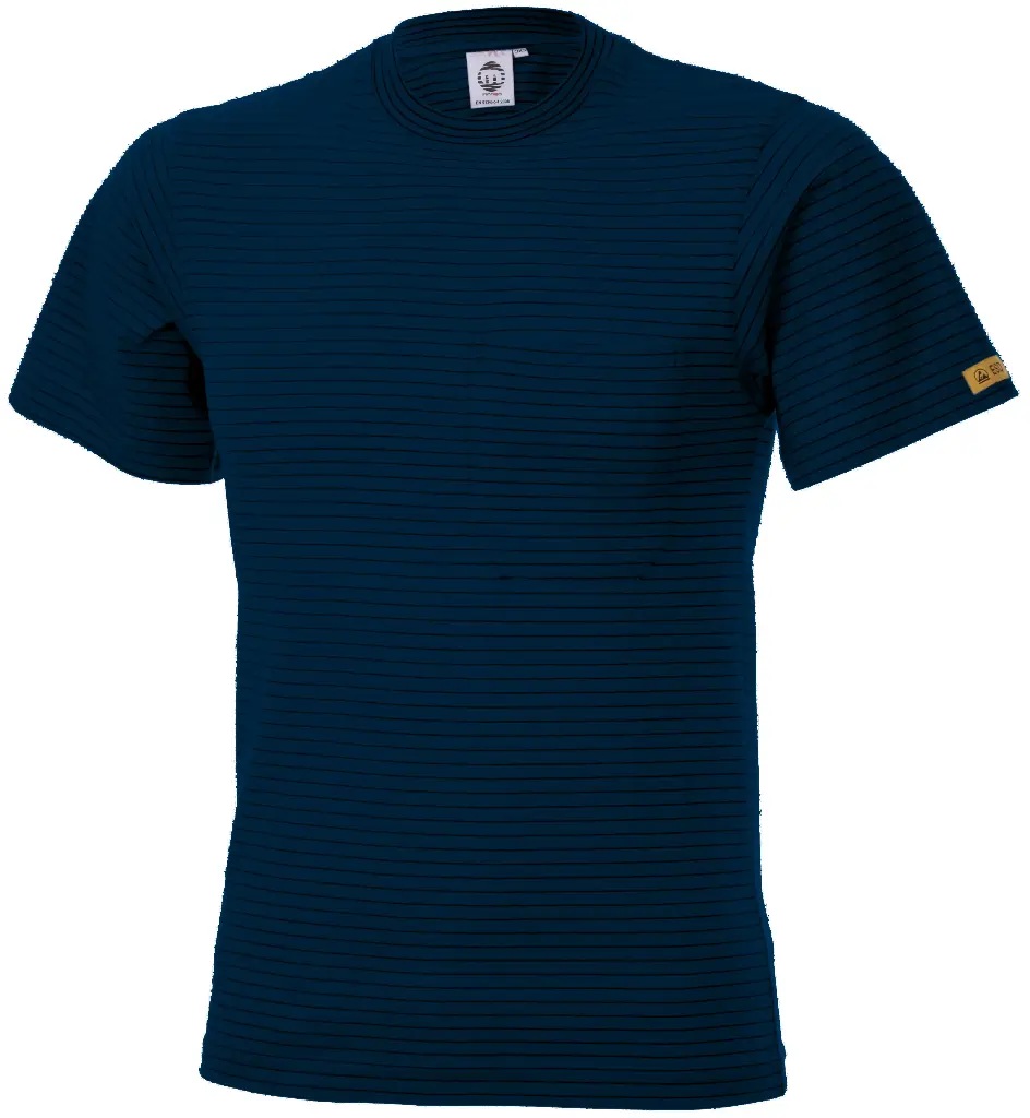 MIMOZA M100-150-5-L  ESD T-Shirt Kobaltblau L, Aus Baumwolle und Leitgarn hergestellt - MIMOZA ESD T-Shirt Navy