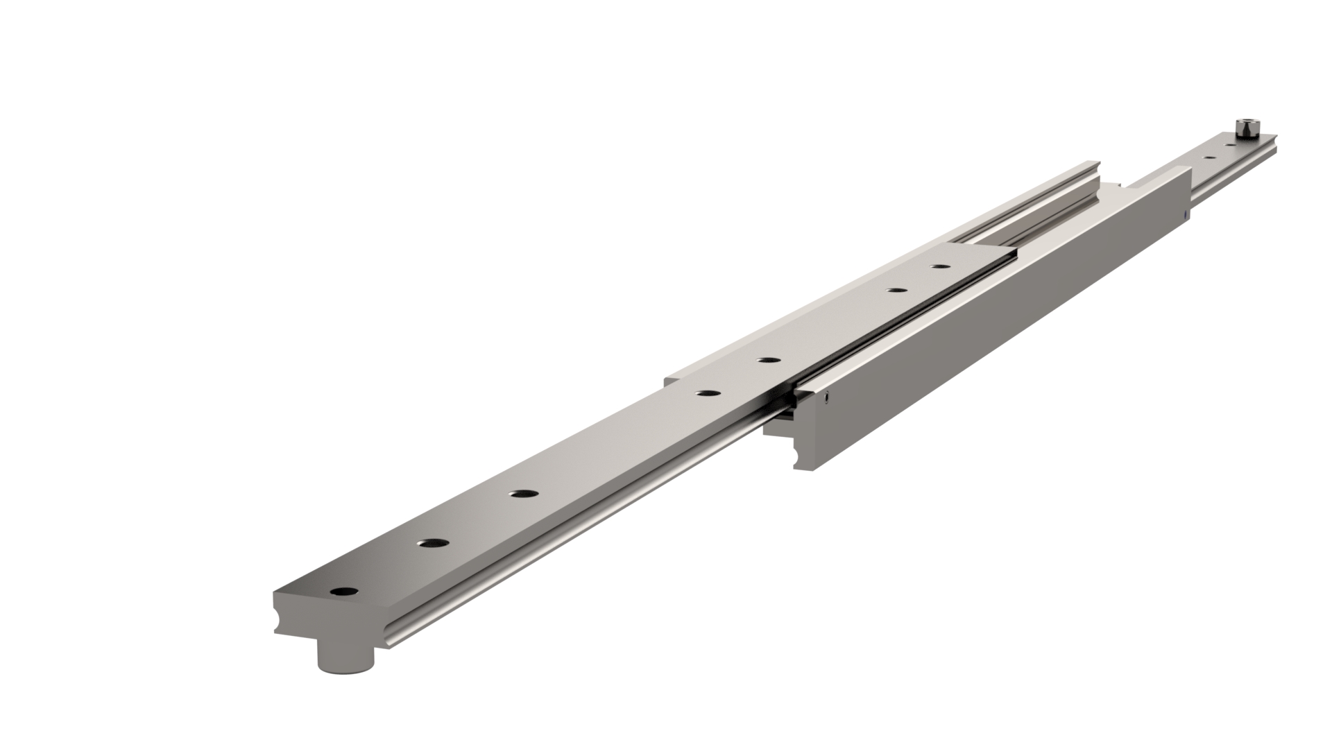 Leschhorn HPTV 12044-100-ST Hochpräzise Schwerlast Teleskopschienen Vollauszug, Profil 120x44, A=1000, Gewinde=M10, Lastwert 1730 kg, Stahl C45E+C (1.1191) verzinkt - HP12044 Hochpraezise Schwerlast Teleskopschiene T -Form seitlich