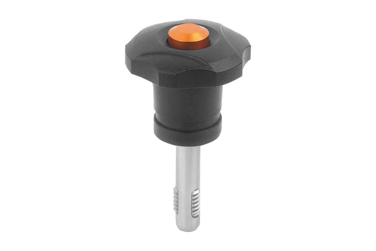 Norelem 03430-11020 GEWINDESPERRBOLZEN MIT STERNGRIFF, D=40 M10X20, EDELSTAHL, KOMP:THERMOPLAST SCHWARZ - NLM 03430 Gewindesperrbolzen Edelstahl-Abbildung