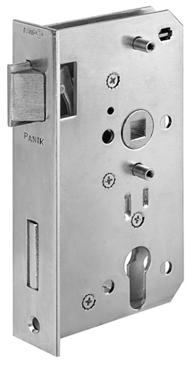 AMF 142P-40ZW DIN L Anti-Panikschloss, verzinkt, für Kastenbreite: 40 mm, E: 33 mm - LE 142P Anti-Panikschloss - verzinkt-Abbildung