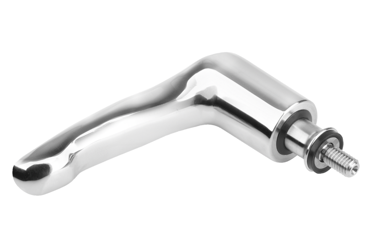Kipp K1317.106X20 KLEMMHEBEL HYGIENIC USIT® MIT BUND GR.1, M06X20, EDELSTAHL 1.4404 POLIERT, KOMP:75 EPDM 295 - K1317 Klemmhebel HYGIENIC USIT mit Aussengewinde und Bund - Edelstahl - poliert