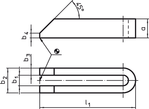 Halder 23150.0019 Spanneisen DIN 6315 B gabelförmig, 18,0 x 200 - Spanneisen Spanneisen DIN 6315 B - gabelfoermig - 9x 80
