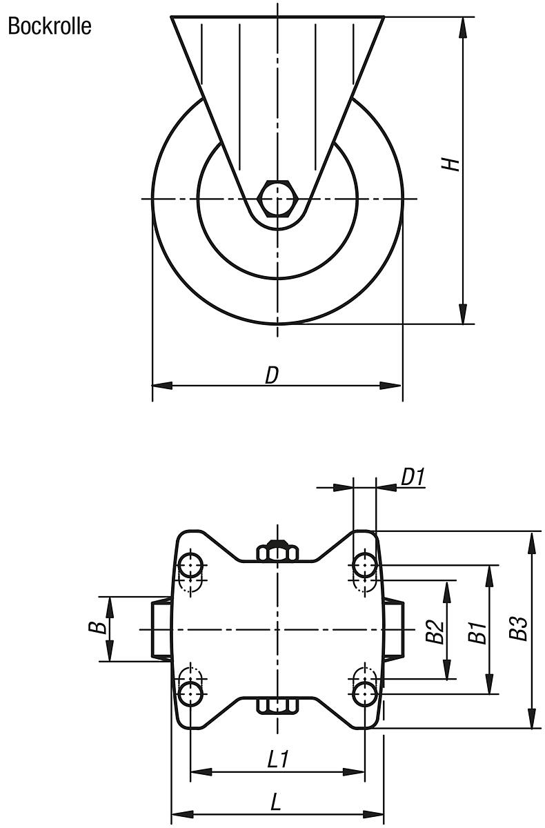 Norelem 95036-125401 STAHLBLECH BOCKROLLE, - NLM 95036-B Bockrolle - Massblatt