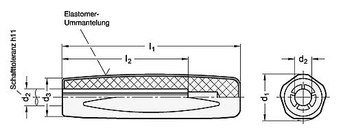 Ganter 819-22-B8 SOFTLINE HANDGRIFF, SCHWARZGRAU - GN 819 Softline Handgriff - Kunststoff-Skizze
