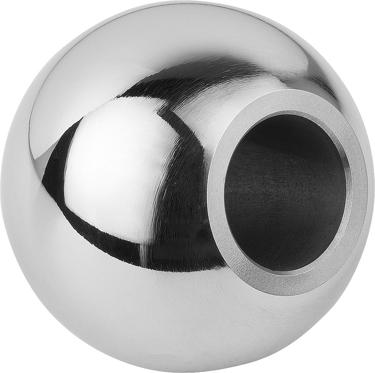 Norelem 06247-340102 KUGELKNOPF D1=40, D4=16, FORM K, EDELSTAHL, POLIERT - 06247-340102 KUGELKNOPF D1 40 - D4 16 - FORM K - EDELSTAHL - POLIERT