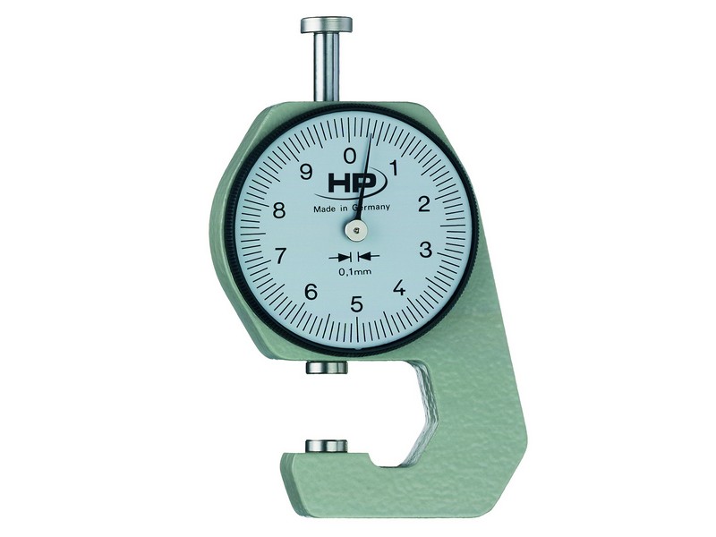 Helios Preisser 0718101-1  Dickenmessgerät mit Messuhr  10 mm Messbereich, Tasterform: 1 Ø5 mm, Bügeltiefe 15 mm, Ablesung 0,1 mm - LE70047 0718101 Dickenmessgeraet mit Messuhr
